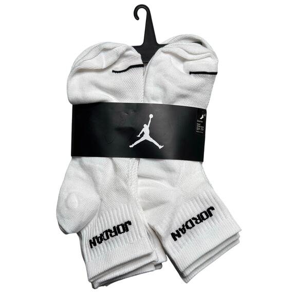 Nike Youth Quarter Cut Sock 5Y-7Y Sz 9-11 White & Black 6 Pairs - Picture 1 of 2